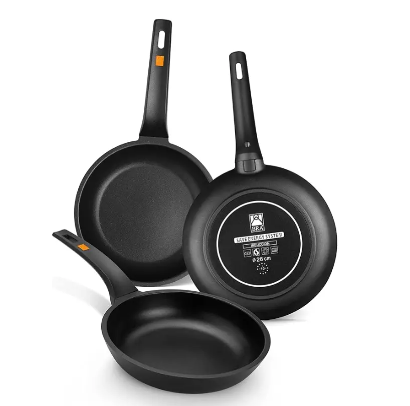 BRA Efficient Set de 3 Sartenes de Aluminio Fundido 20/24/28 cm
