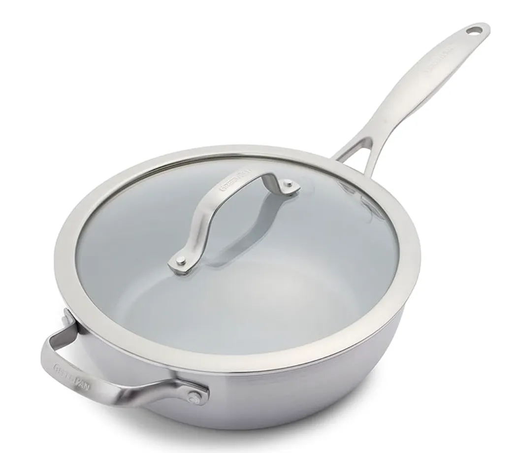 GreenPan Venice Pro Sartén de Chef Cerámica con Tapa - 24 cm / 3.4 L 1