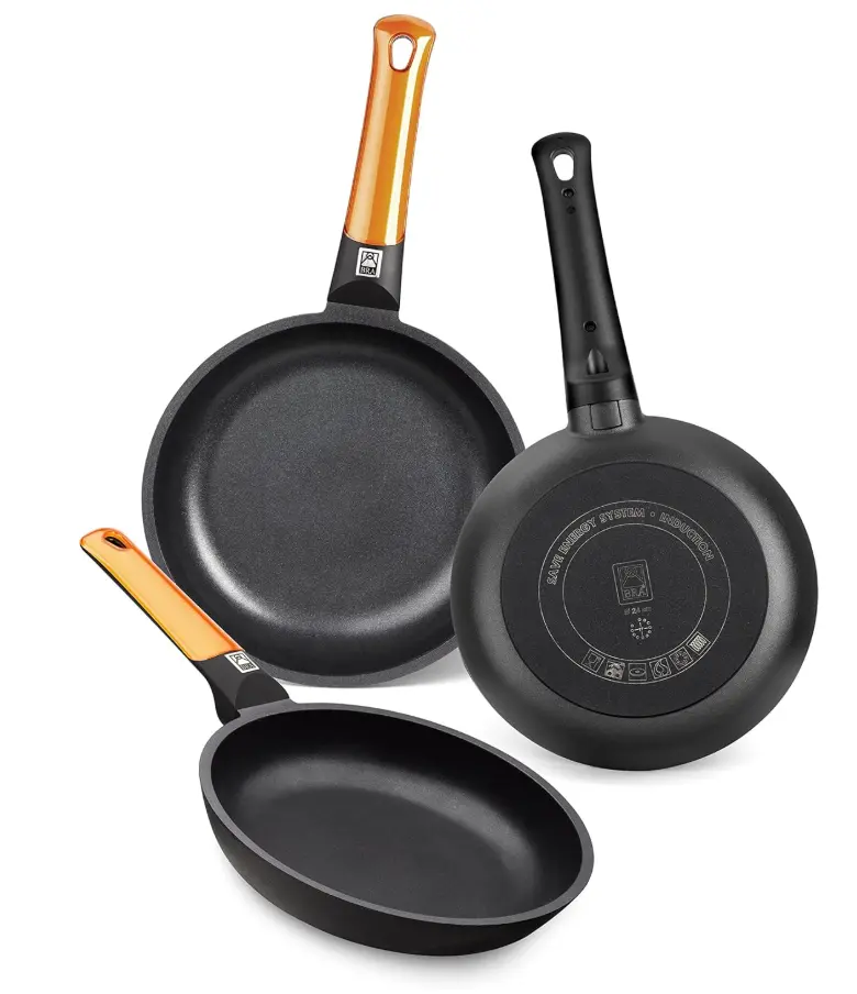 BRA Efficient Orange Set de 3 Sartenes de Aluminio Fundido 20/24/28 cm